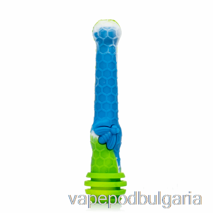 Vape Bulgaria Stratus Honey Dipper Silicone Dab Straw Sea (синьо / зелено / бяло)